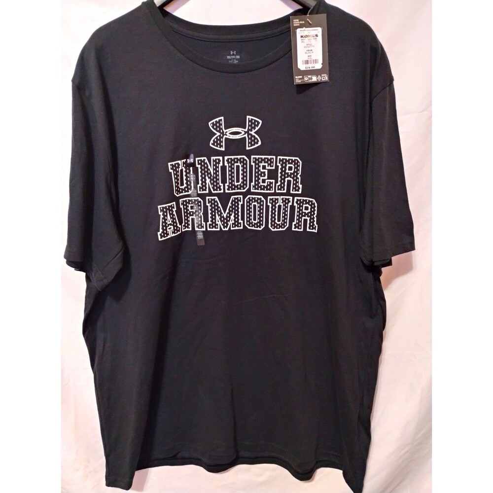 NWT-Under Armour Mens 2XL T-Shirt Black Graphic Logo Tee